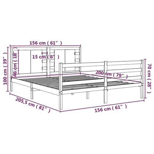 Sengeramme uden madras 150x200 cm massivt fyrretræ hvid