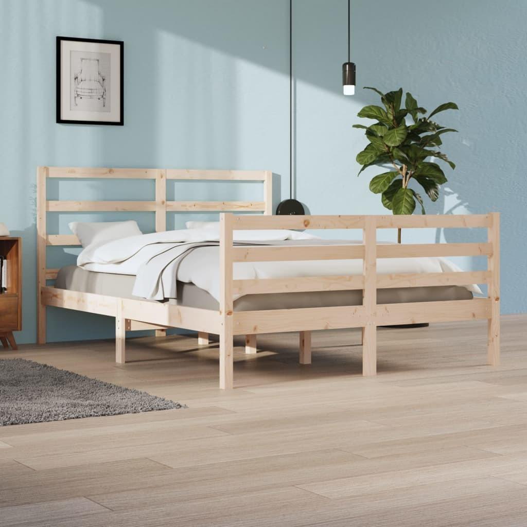 Sengeramme 140x200 cm massivt fyrretræ