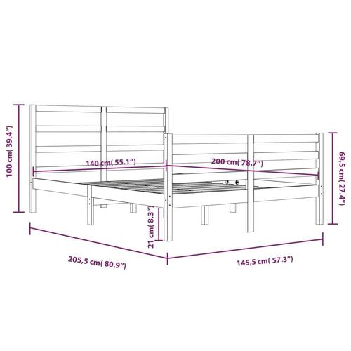 Sengeramme 140x200 cm massivt fyrretræ
