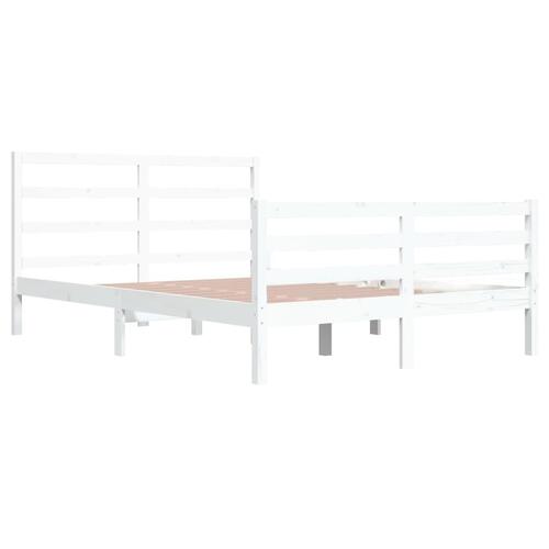 Sengeramme 160x200 cm massivt fyrretræ hvid