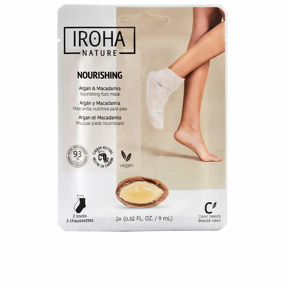 Iroha Nature fodmaske - nærende sokker med argan og macadamia (1 stk)