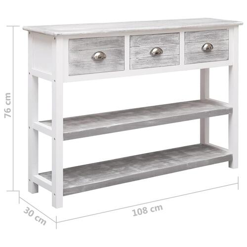Skænk 108x30x76 cm massivt kejsertræ antikgrå