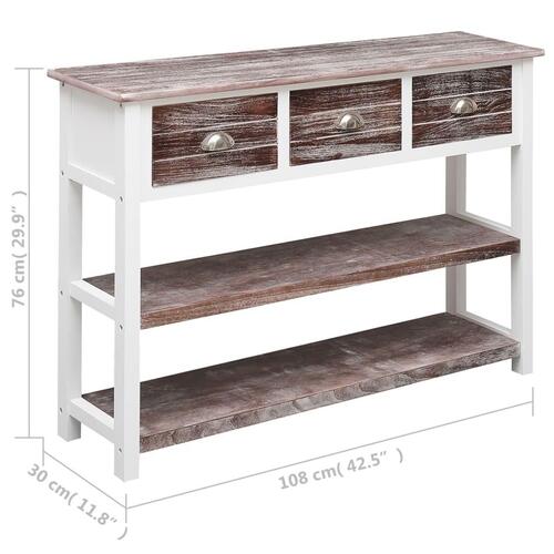 Skænk 108x30x76 cm massivt kejsertræ antikbrun