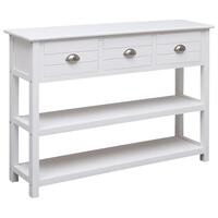 Skænk 108x30x76 cm massivt kejsertræ hvid