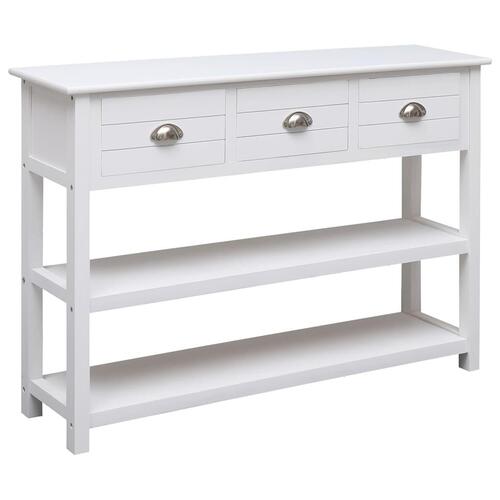 Skænk 108x30x76 cm massivt kejsertræ hvid
