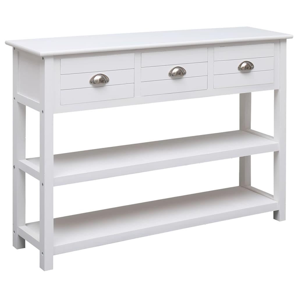 Skænk 108x30x76 cm massivt kejsertræ hvid