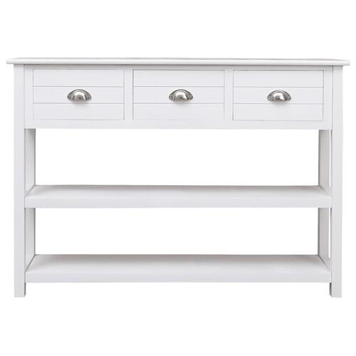 Skænk 108x30x76 cm massivt kejsertræ hvid