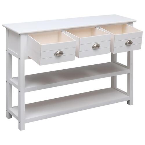 Skænk 108x30x76 cm massivt kejsertræ hvid