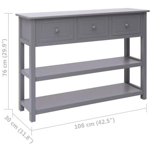 Skænk 108x30x76 cm massivt kejsertræ grå