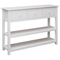 Skænk 108x30x76 cm massivt kejsertræ hvid