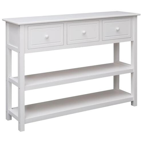 Skænk 108x30x76 cm massivt kejsertræ hvid