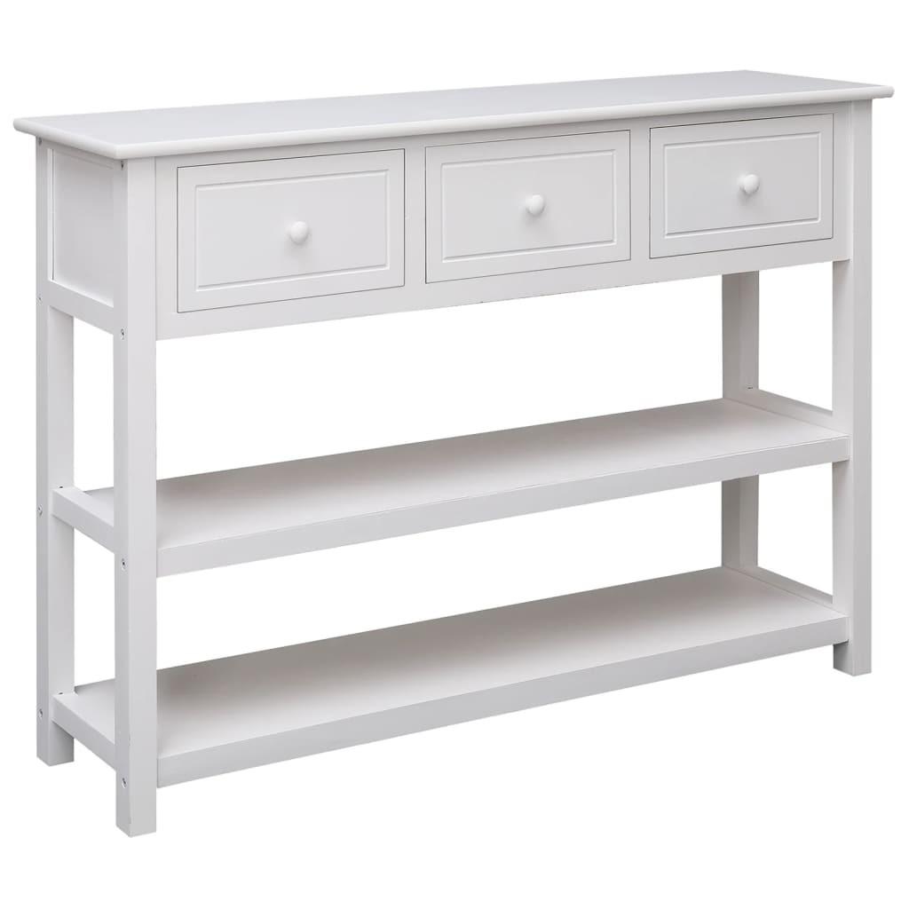 Skænk 108x30x76 cm massivt kejsertræ hvid