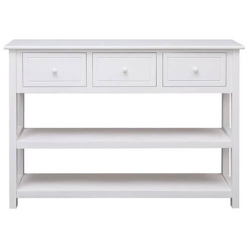 Skænk 108x30x76 cm massivt kejsertræ hvid
