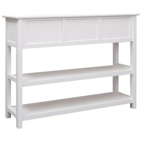 Skænk 108x30x76 cm massivt kejsertræ hvid