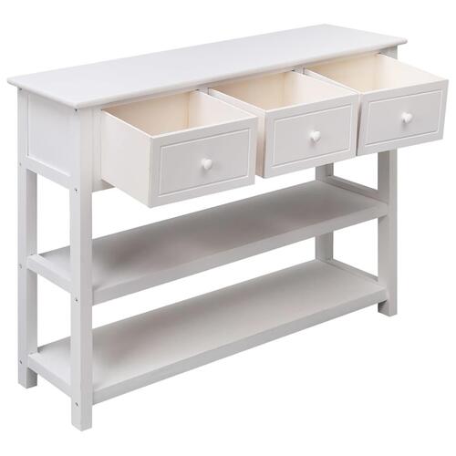 Skænk 108x30x76 cm massivt kejsertræ hvid