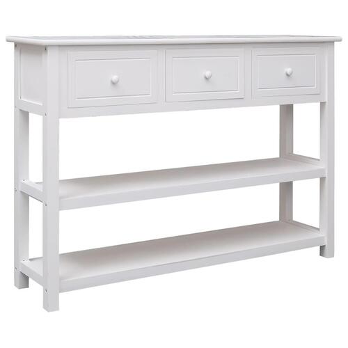 Skænk 108x30x76 cm massivt kejsertræ hvid