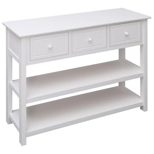 Skænk 108x30x76 cm massivt kejsertræ hvid