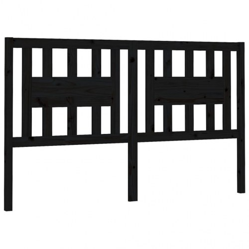 Sengegavl 206×4×100 cm i massivt fyrretræ - sort
