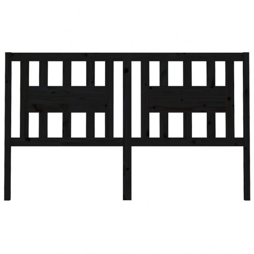 Sengegavl 206×4×100 cm i massivt fyrretræ - sort