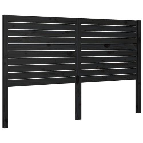 Sengegærde 126x4x100 cm massivt fyrretræ sort