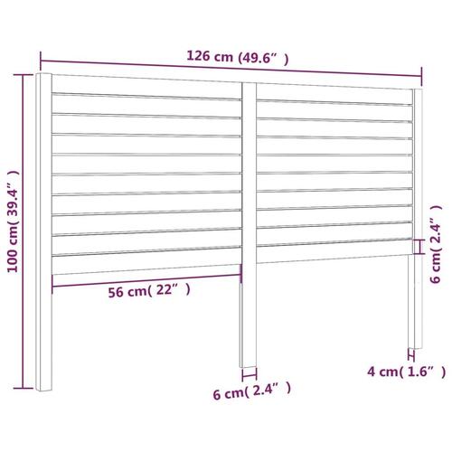 Sengegærde 126x4x100 cm massivt fyrretræ sort