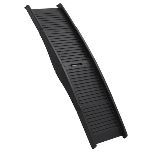 Foldbar hunderampe 153x40x12,5 cm plastik sort