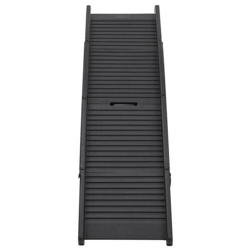 Foldbar hunderampe 153x40x12,5 cm plastik sort
