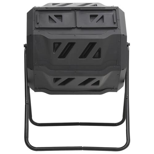 Kompostbeholder til have 73x64x95 cm 160 l sort