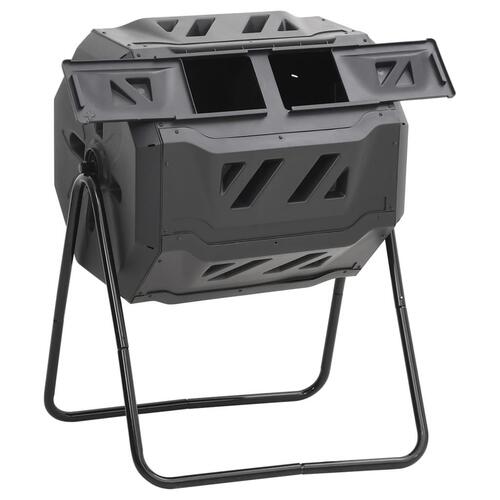 Kompostbeholder til have 73x64x95 cm 160 l sort