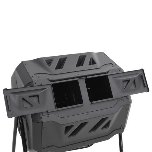 Kompostbeholder til have 73x64x95 cm 160 l sort