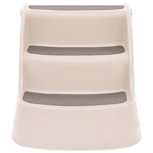 Foldbar hundetrappe 3 trin 50x38x38 cm plastik cremefarvet