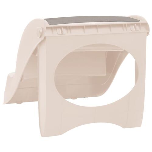 Foldbar hundetrappe 3 trin 50x38x38 cm plastik cremefarvet