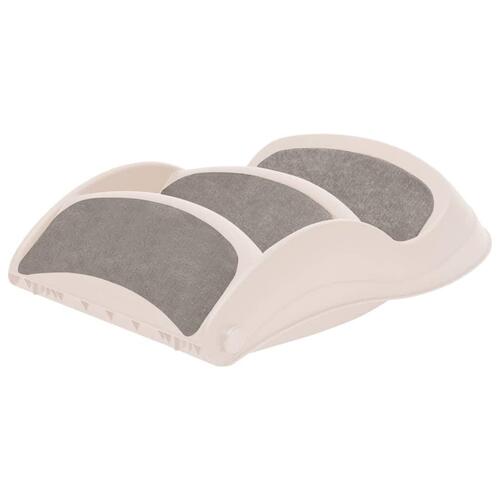 Foldbar hundetrappe 3 trin 50x38x38 cm plastik cremefarvet