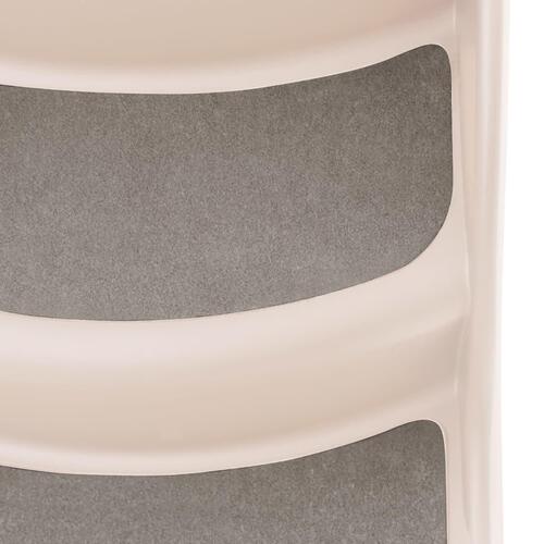 Foldbar hundetrappe 3 trin 50x38x38 cm plastik cremefarvet