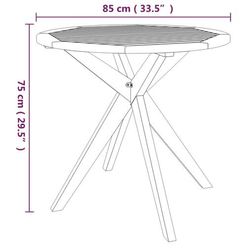 Havebord 85x85x75 cm massivt akacietræ