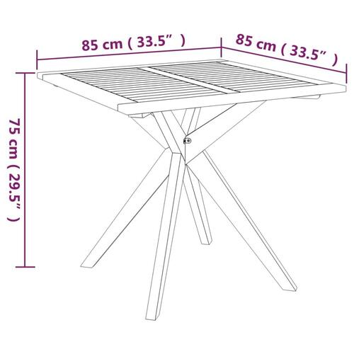 Havebord 85x85x75 cm massivt akacietræ
