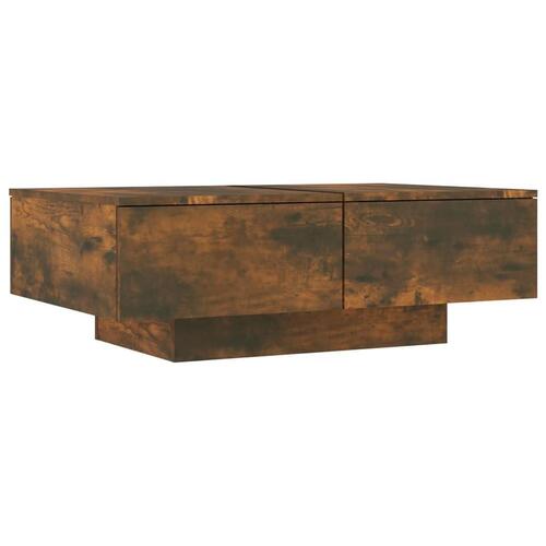 Sofabord 90x60x31 cm konstrueret træ røget egetræsfarve
