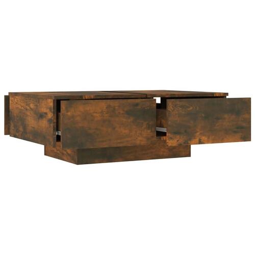 Sofabord 90x60x31 cm konstrueret træ røget egetræsfarve