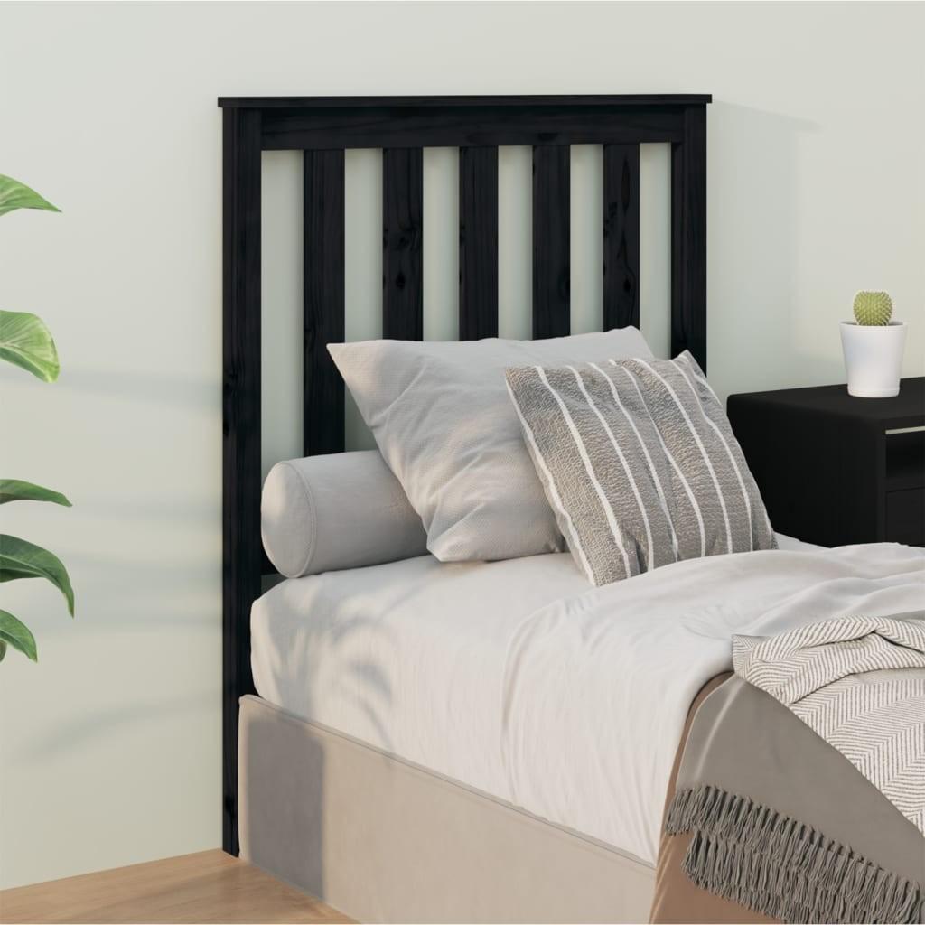 Sengegærde 81x6x101 cm massivt fyrretræ sort
