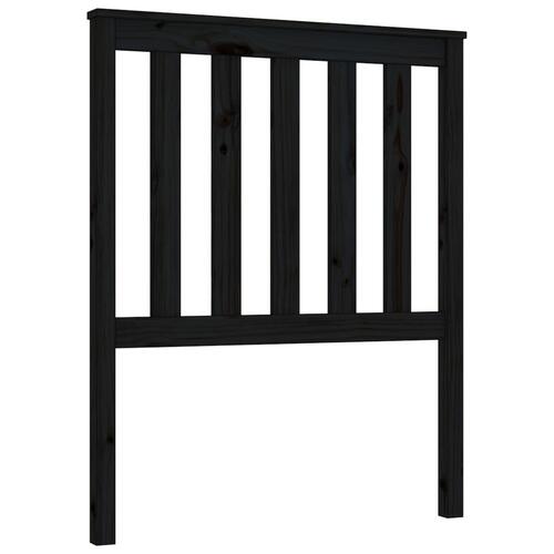 Sengegærde 81x6x101 cm massivt fyrretræ sort