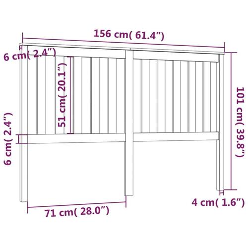 Sengegærde 156x6x101 cm massivt fyrretræ