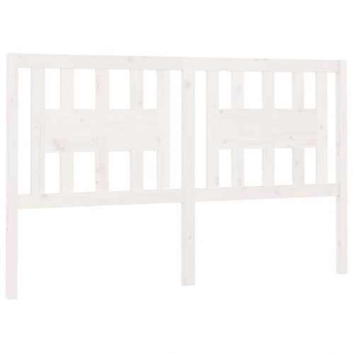 Sengegærde i massivt fyrretræ - 146 × 4 × 100 cm, hvid