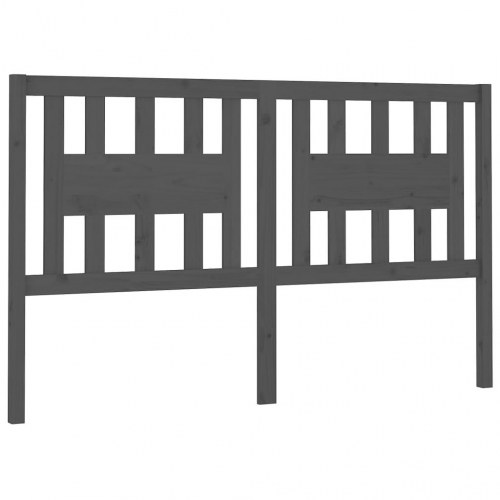 Sengegavl 166 × 4 × 100 cm i massivt fyrretræ - grå