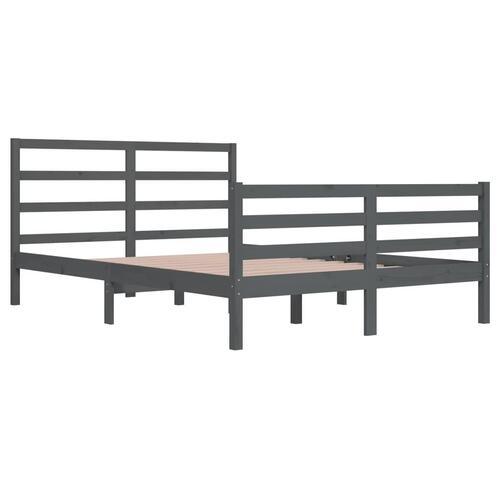 Sengeramme 160x200 cm massivt fyrretræ grå