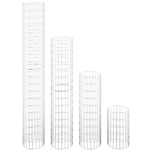 Gabion-kurve 4 stk. cylinderformet Ø30x50/100/150/200 cm