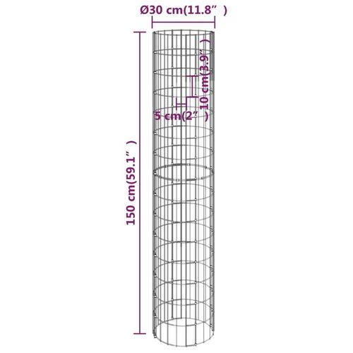 Gabion-kurve 4 stk. cylinderformet Ø30x50/100/150/200 cm