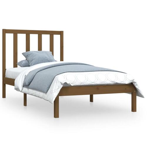 Sengeramme 75x190 cm Small Single massivt træ gyldenbrun