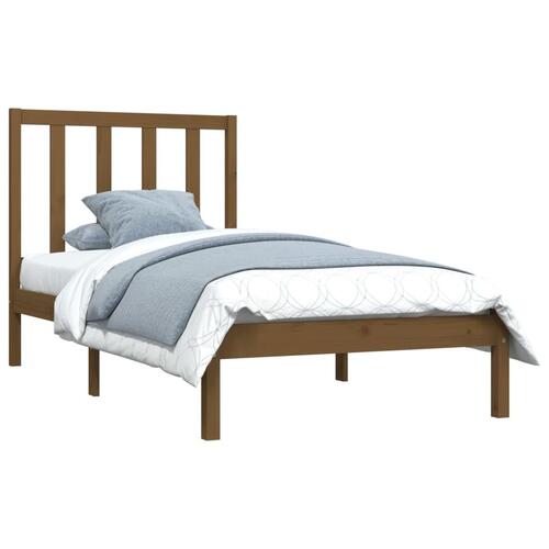 Sengeramme 75x190 cm Small Single massivt træ gyldenbrun