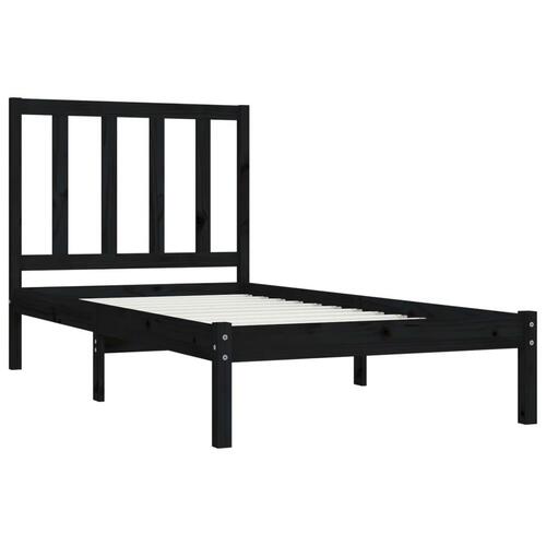 Sengeramme 75x190 cm Small Single massivt fyrretræ sort
