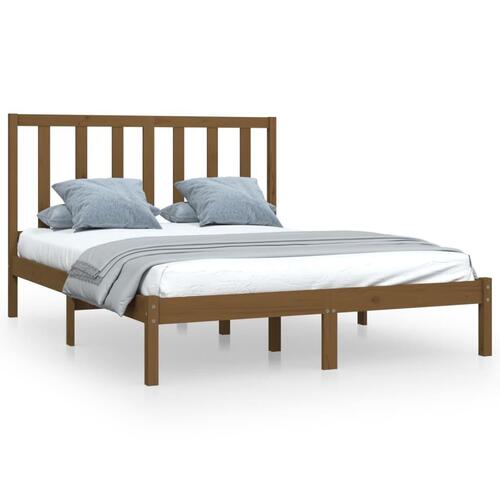 Sengeramme 120x190 cm Small Double massivt træ gyldenbrun